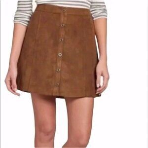 Hollister Faux Suede Cognac Brown Mini Skirt Sz 3